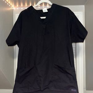black scrub top